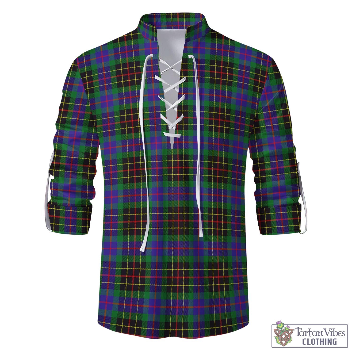 Tartan Vibes Clothing Brodie Hunting Modern Tartan Men's Scottish Traditional Jacobite Ghillie Kilt Shirt