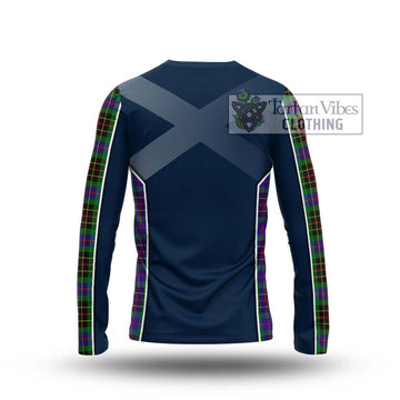 Brodie Hunting Modern Tartan Long Sleeve T-Shirt with Family Crest and Lion Rampant Vibes Sport Style