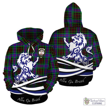 Brodie Hunting Modern Tartan Hoodie with Alba Gu Brath Regal Lion Emblem