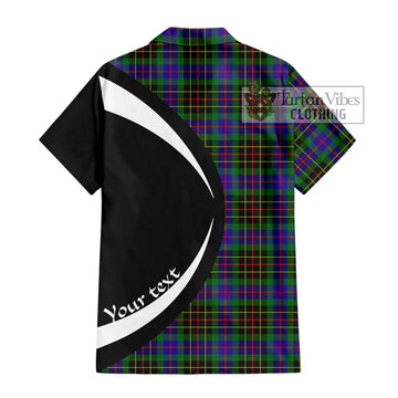 Brodie Hunting Modern Tartan Short Sleeve Button Up with Family Crest Circle Style