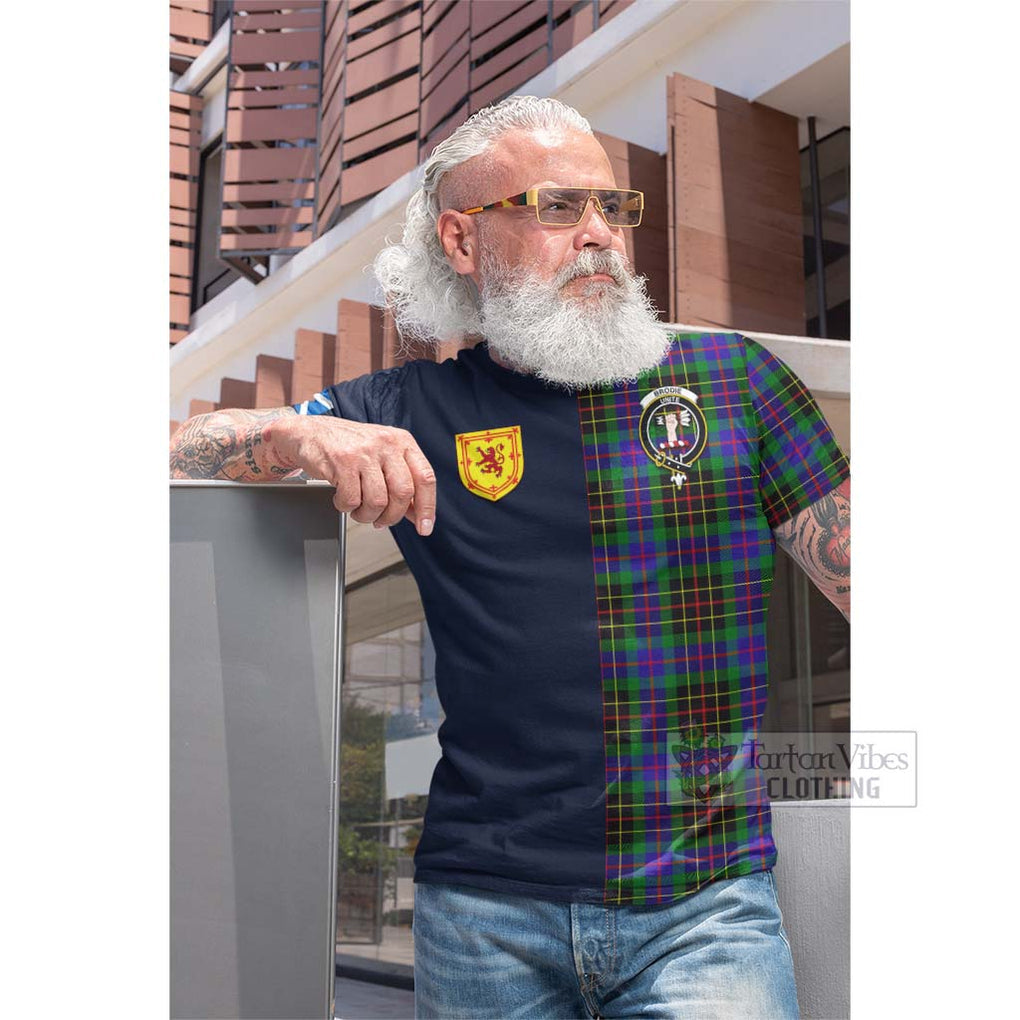 Tartan Vibes Clothing Brodie Hunting Modern Tartan Cotton T-shirt with Scottish Lion Royal Arm Half Style