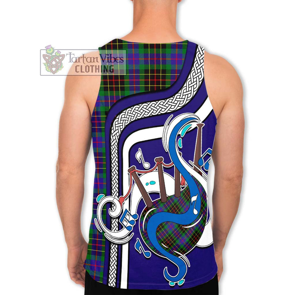 Brodie Hunting Modern Tartan Men's Tank Top with Epic Bagpipe Style - Tartanvibesclothing Shop