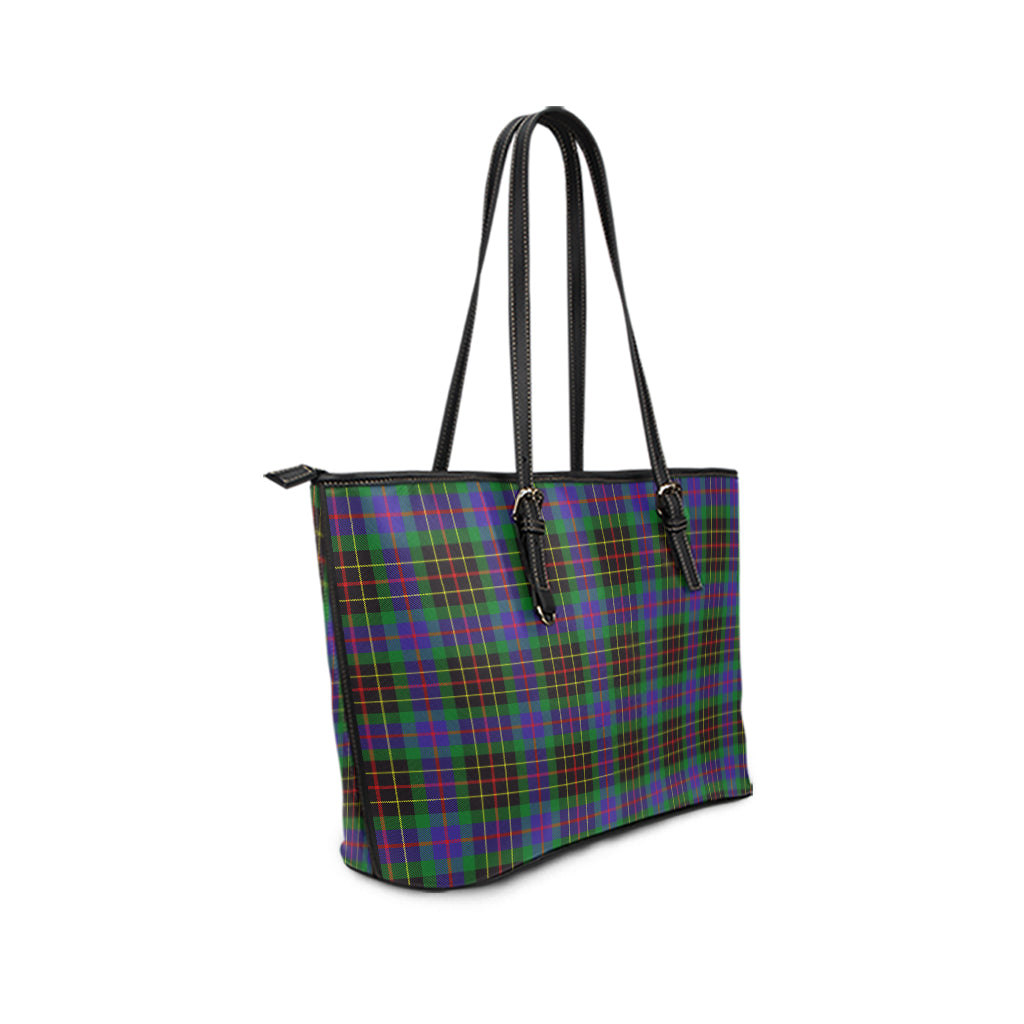 Brodie Hunting Modern Tartan Leather Tote Bag - Tartanvibesclothing