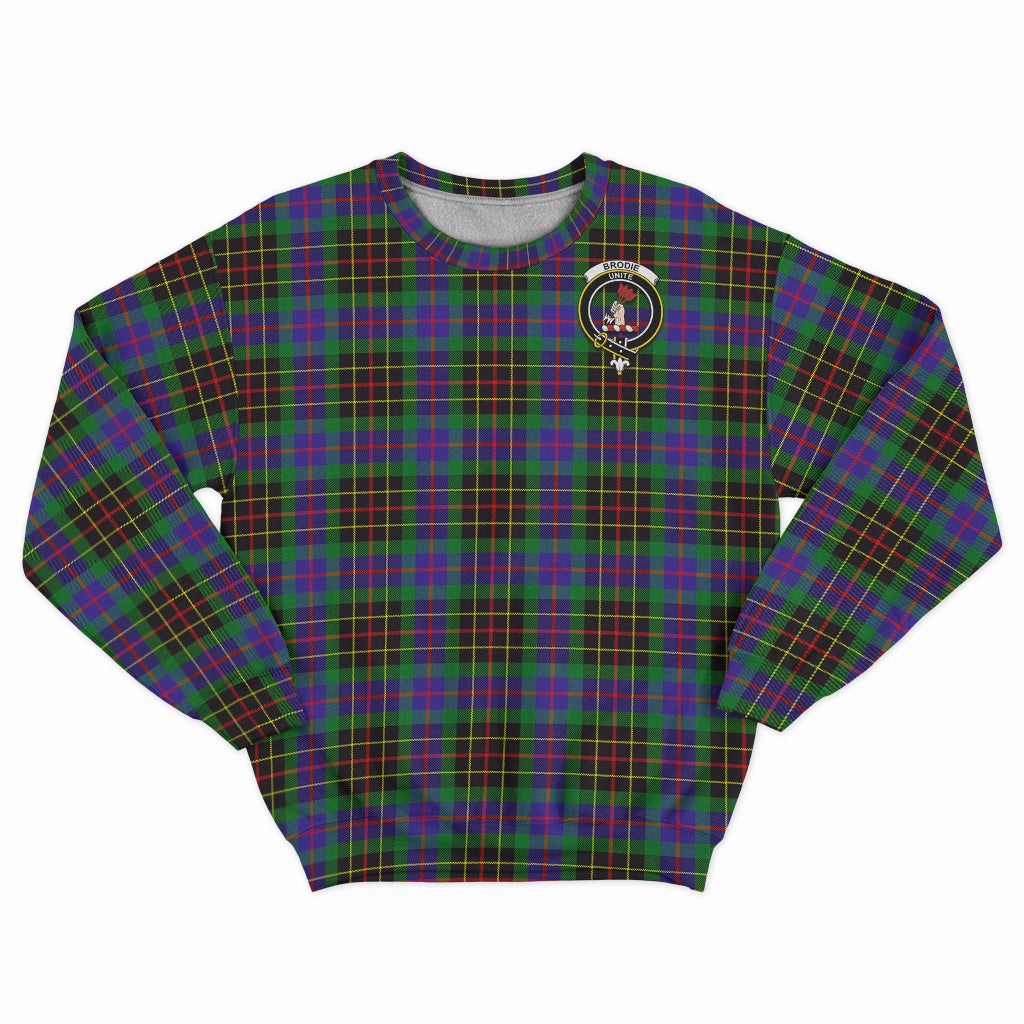 Brodie Hunting Modern Tartan Sweatshirt with Family Crest - Tartan Vibes Clothing