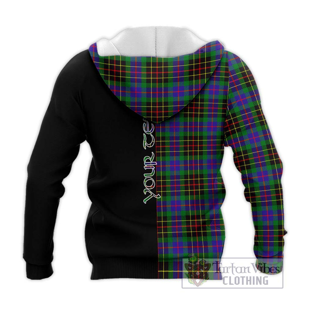 Brodie Hunting Modern Tartan Knitted Hoodie with Family Crest and Half Of Me Style - Tartanvibesclothing Shop