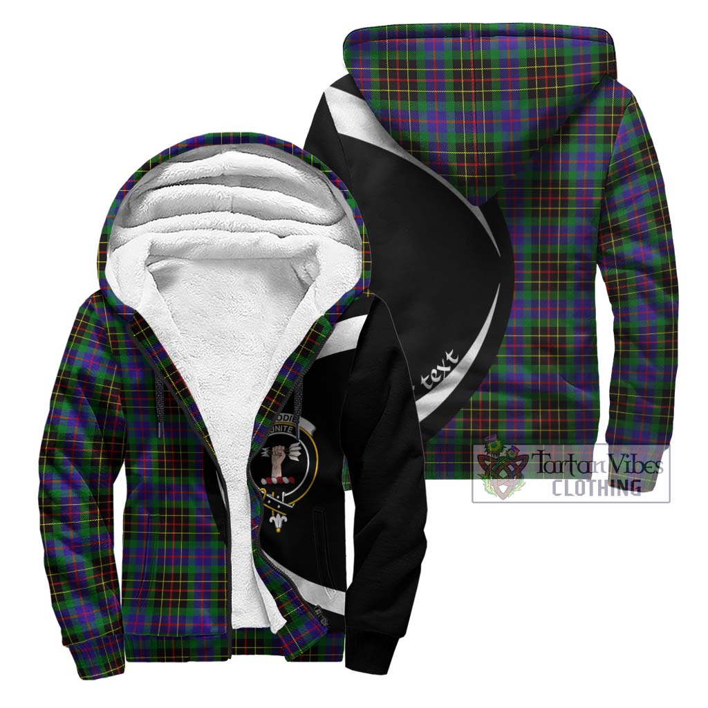 Tartan Vibes Clothing Brodie Hunting Modern Tartan Sherpa Hoodie with Family Crest Circle Style