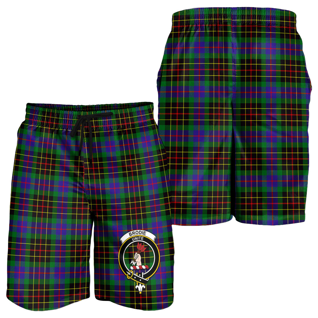 Brodie Hunting Modern Tartan Mens Shorts with Family Crest - Tartanvibesclothing