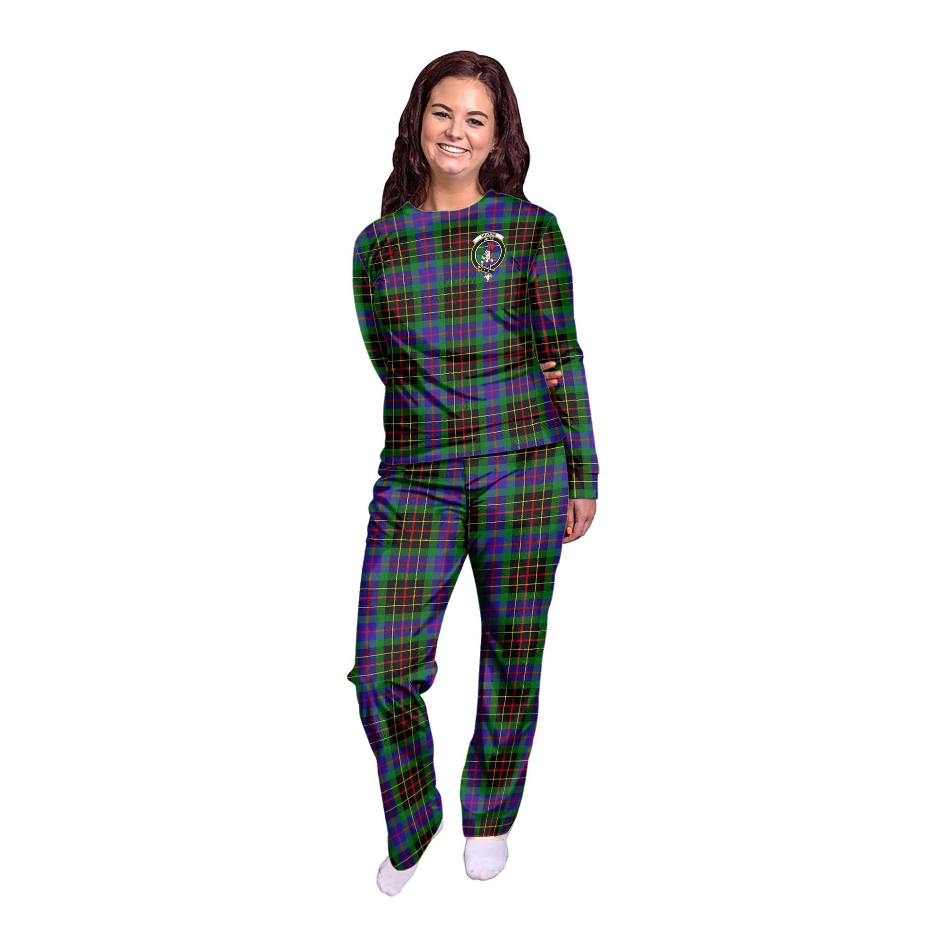 Brodie Hunting Modern Tartan Pajamas Family Set with Family Crest - Tartan Vibes Clothing