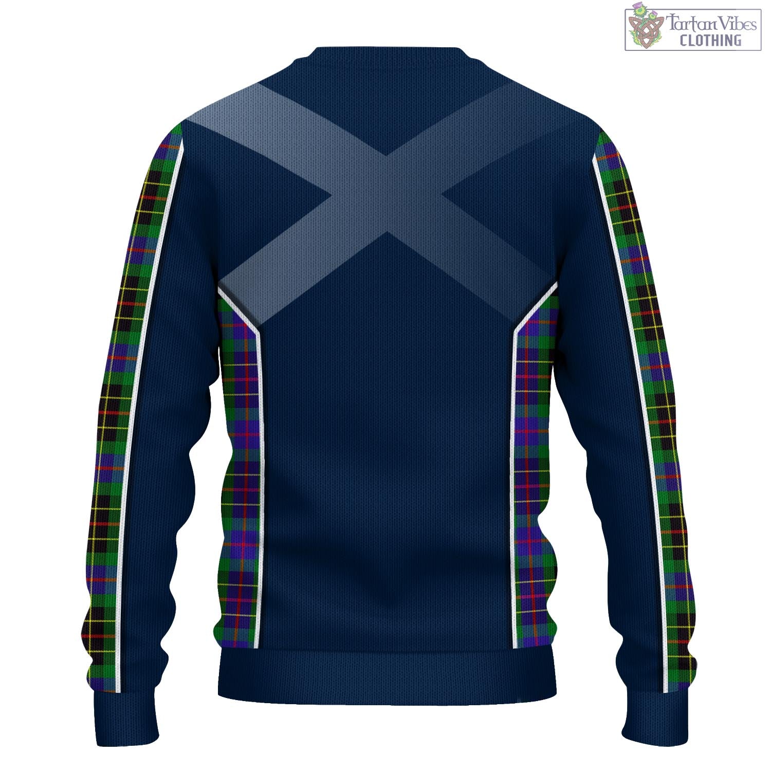 Tartan Vibes Clothing Brodie Hunting Modern Tartan Knitted Sweatshirt with Family Crest and Scottish Thistle Vibes Sport Style