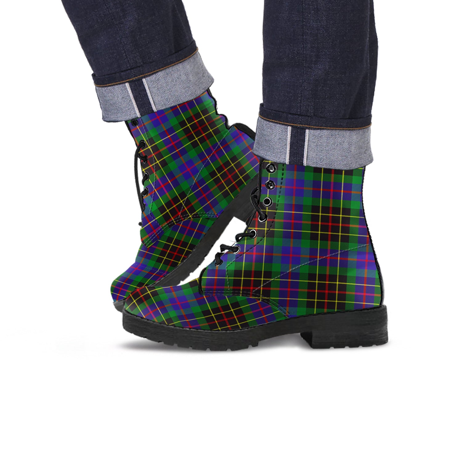 Brodie Hunting Modern Tartan Leather Boots - Tartanvibesclothing