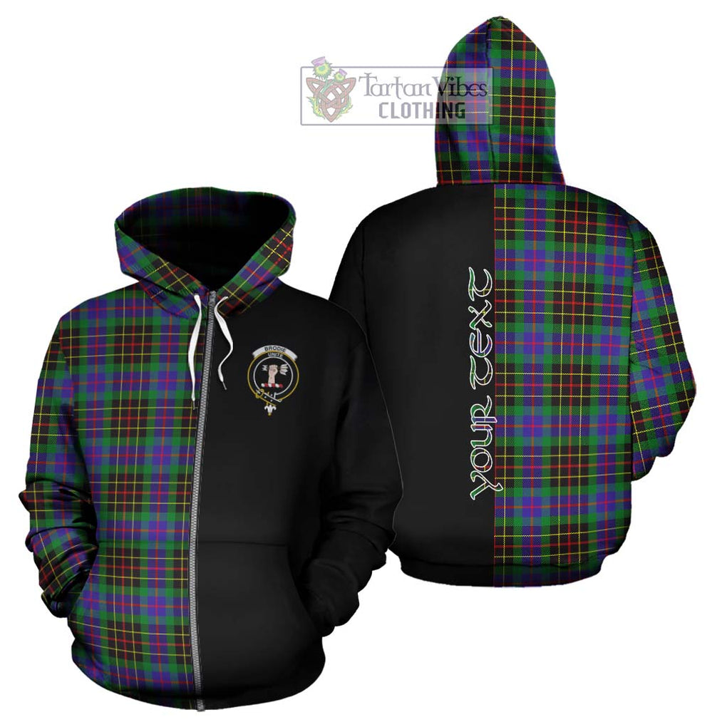 Brodie Hunting Modern Tartan Hoodie with Family Crest and Half Of Me Style - Tartanvibesclothing Shop