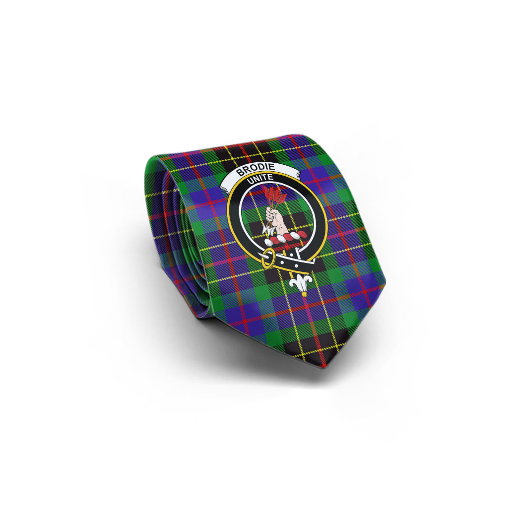 Brodie Hunting Modern Tartan Classic Necktie with Family Crest - Tartan Vibes Clothing