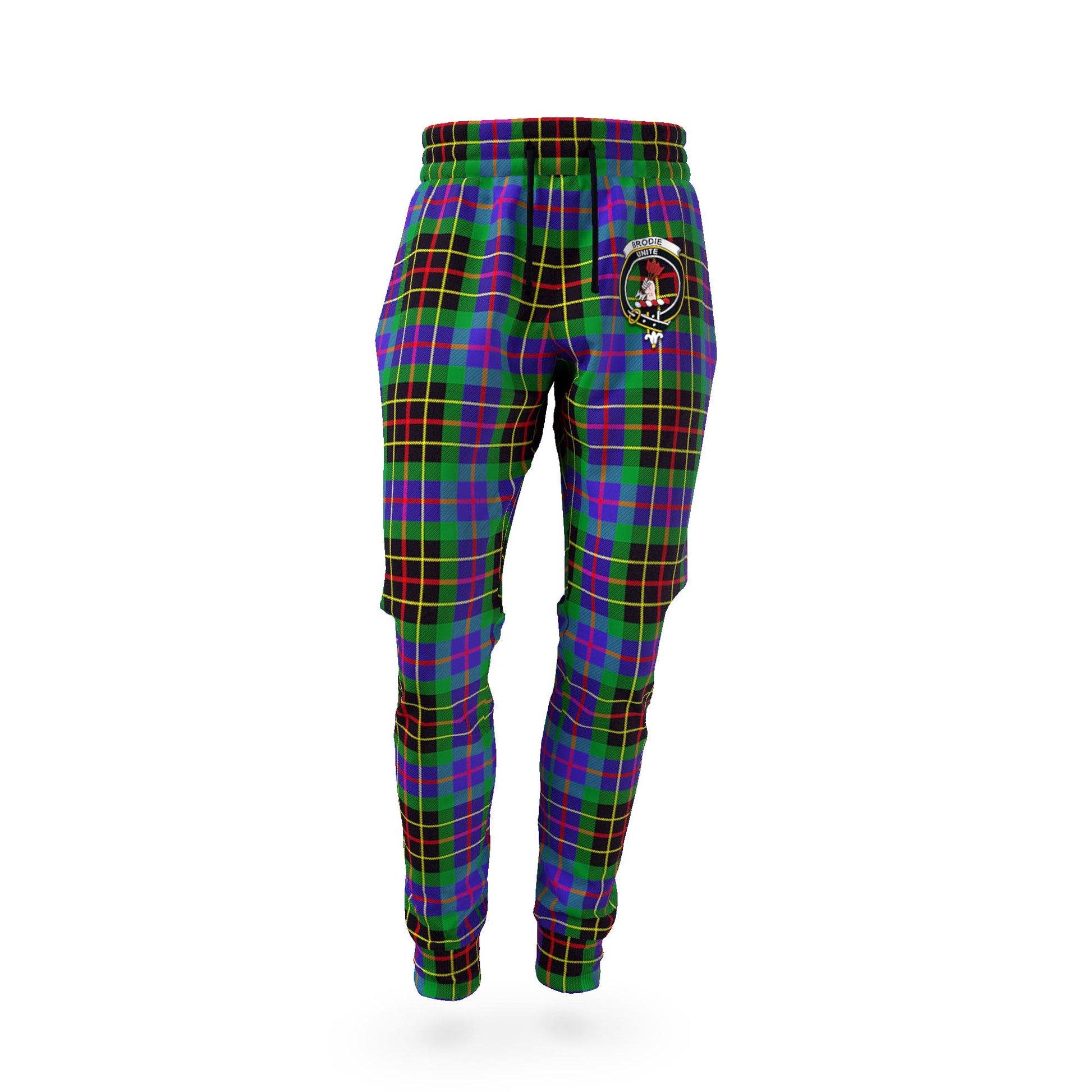 Brodie Hunting Modern Tartan Joggers Pants with Family Crest - Tartan Vibes Clothing