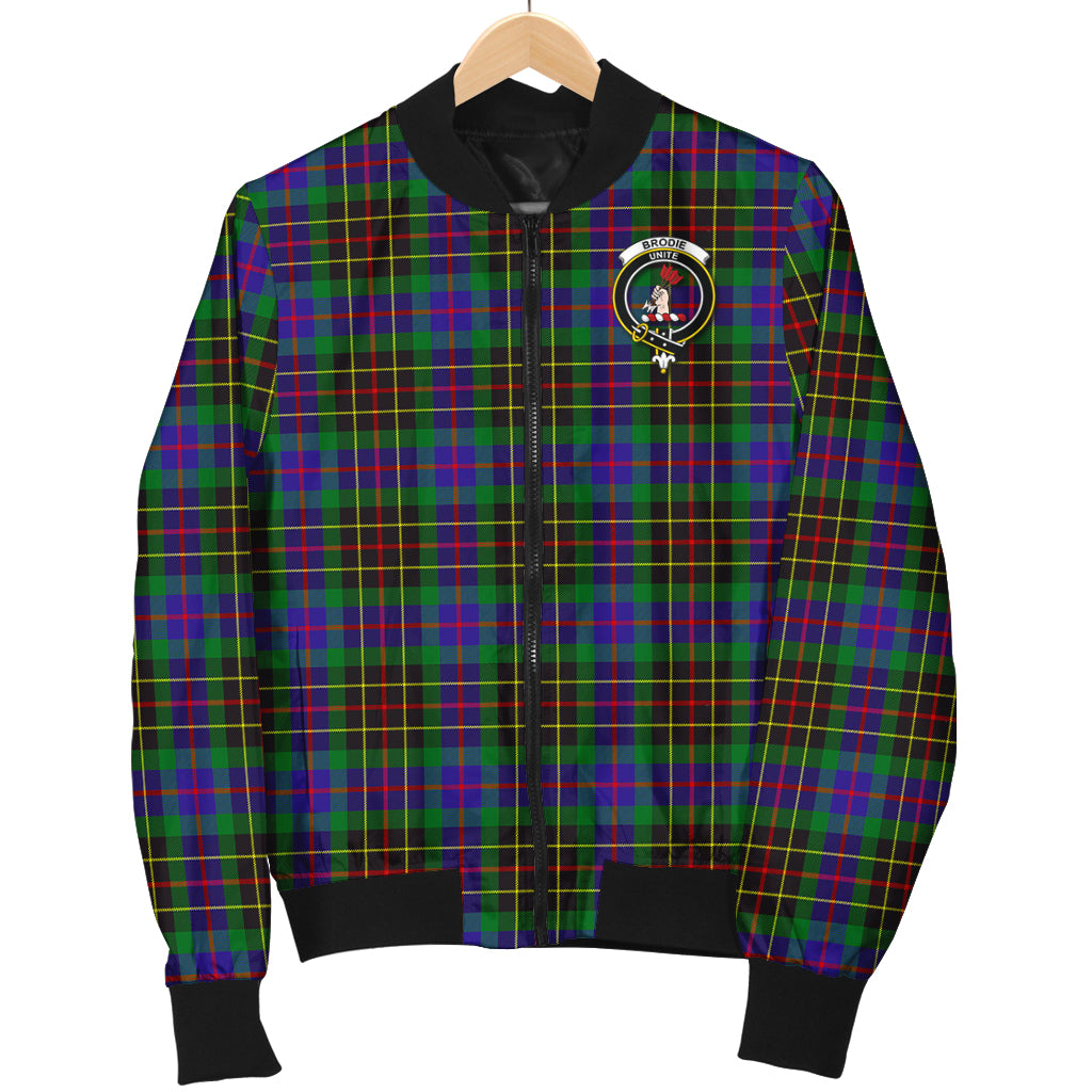 Brodie Hunting Modern Tartan Bomber Jacket with Family Crest - Tartanvibesclothing