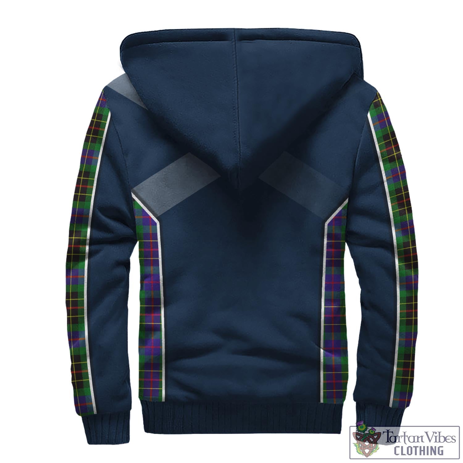Tartan Vibes Clothing Brodie Hunting Modern Tartan Sherpa Hoodie with Family Crest and Scottish Thistle Vibes Sport Style