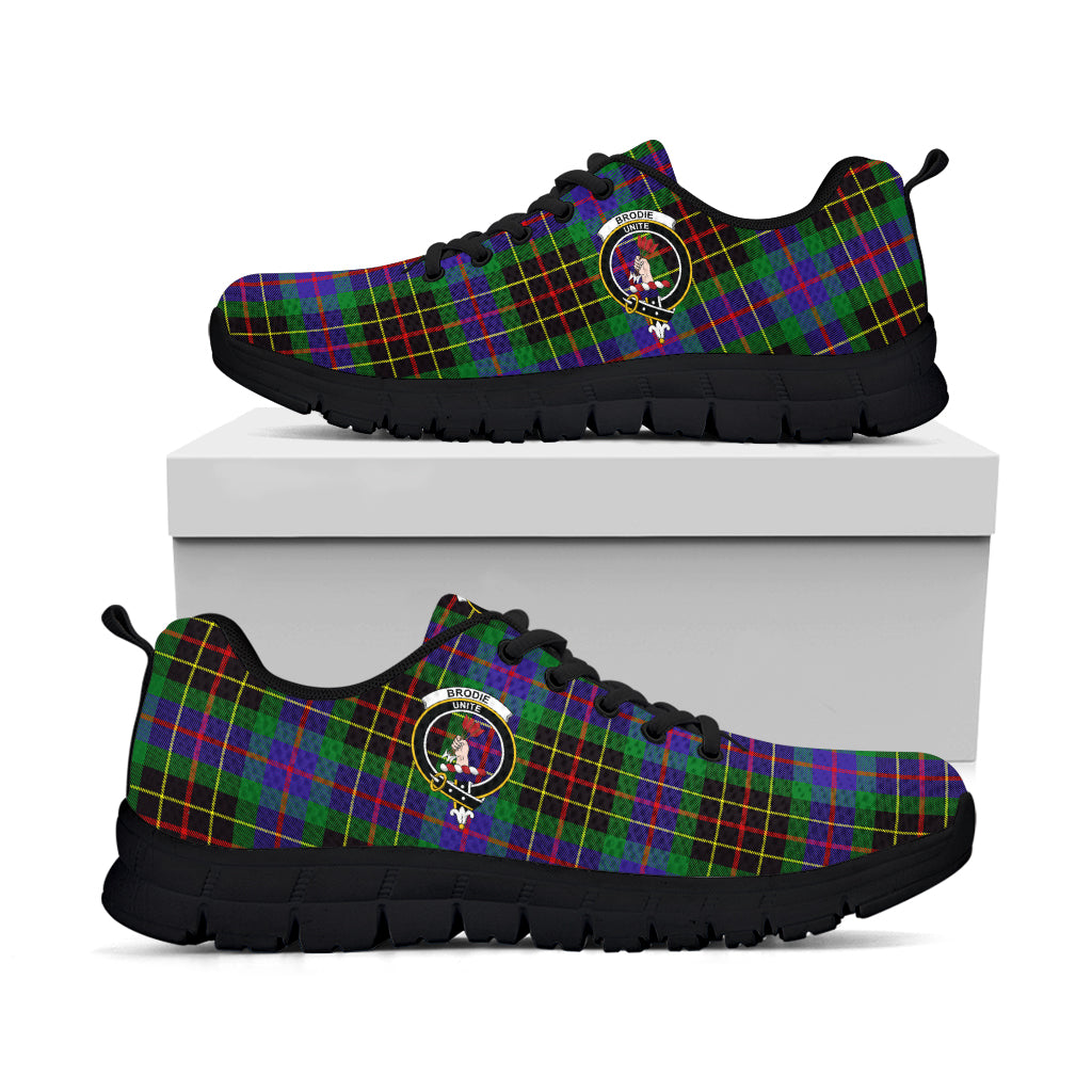 Brodie Hunting Modern Tartan Sneakers with Family Crest - Tartan Vibes Clothing