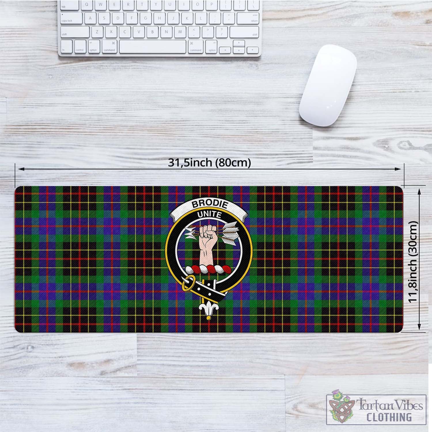 Tartan Vibes Clothing Brodie Hunting Modern Tartan Mouse Pad with Family Crest