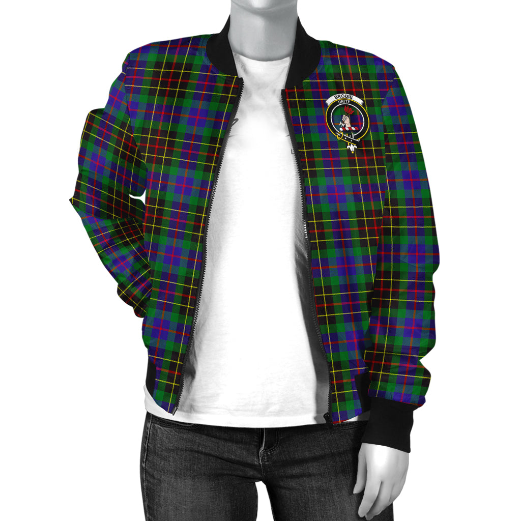 Brodie Hunting Modern Tartan Bomber Jacket with Family Crest - Tartanvibesclothing