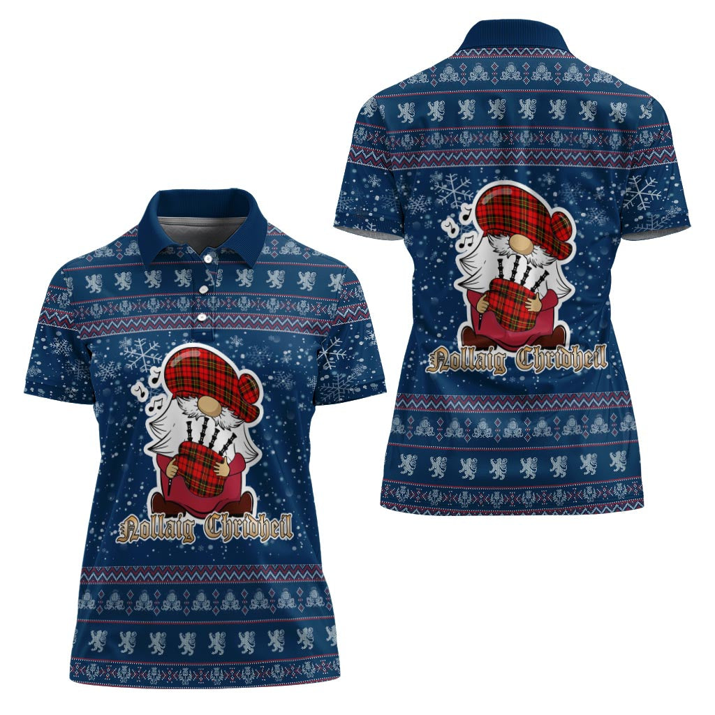 Brodie Modern Clan Christmas Family Polo Shirt with Funny Gnome Playing Bagpipes - Tartanvibesclothing