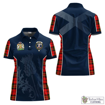 Brodie Modern Tartan Women's Polo Shirt with Family Crest and Scottish Thistle Vibes Sport Style