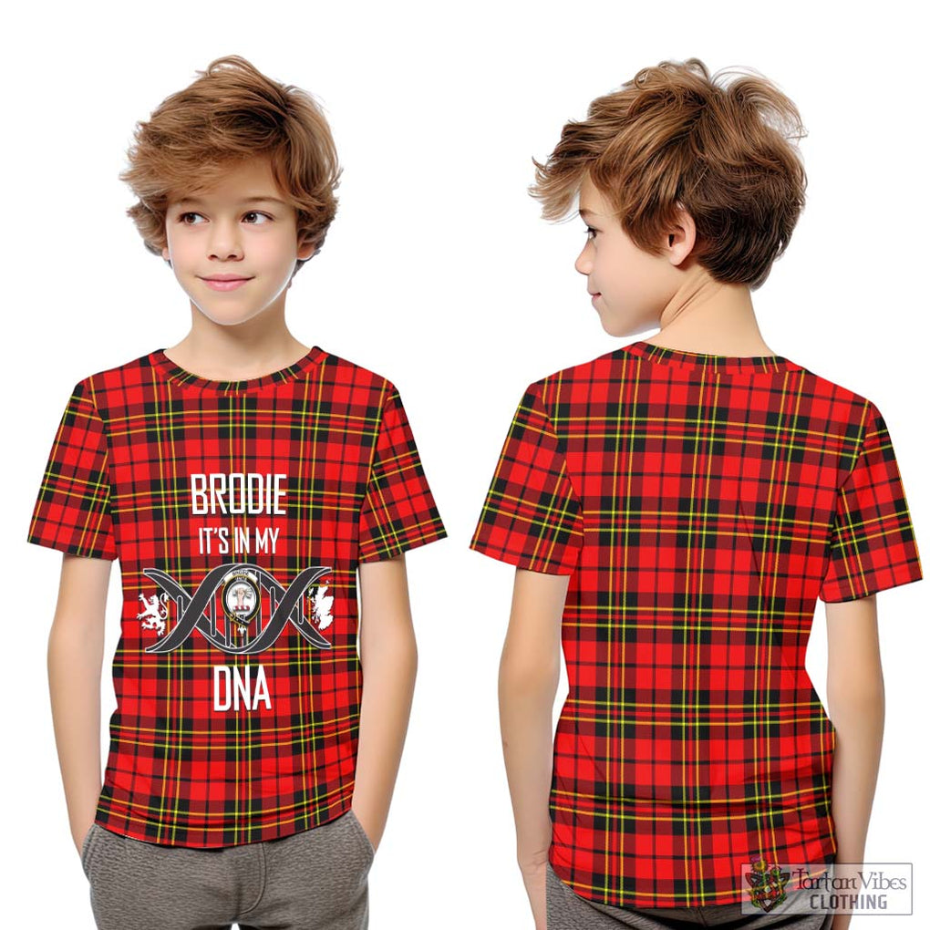 Brodie Modern Tartan Kid T-Shirt with Family Crest DNA In Me Style Youth XL Size14 - Tartanvibesclothing Shop