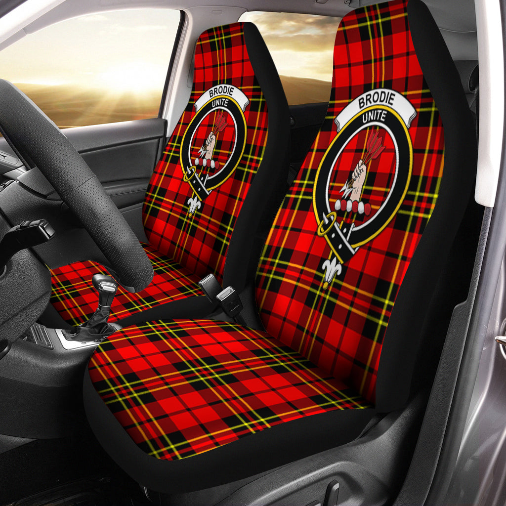 Brodie Modern Tartan Car Seat Cover with Family Crest One Size - Tartanvibesclothing