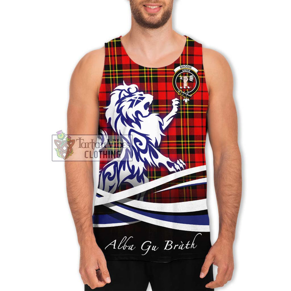 Brodie Modern Tartan Men's Tank Top with Alba Gu Brath Regal Lion Emblem Men - Tartanvibesclothing Shop