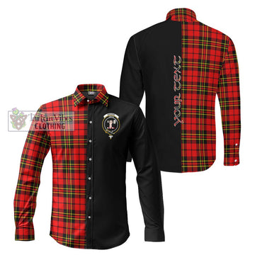 Brodie Modern Tartan Long Sleeve Button Shirt with Family Crest and Half Of Me Style