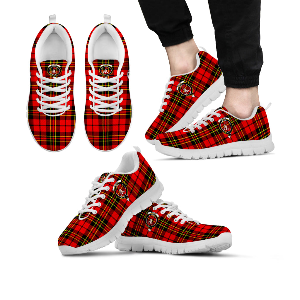 Brodie Modern Tartan Sneakers with Family Crest Kid's Sneakers - Tartan Vibes Clothing