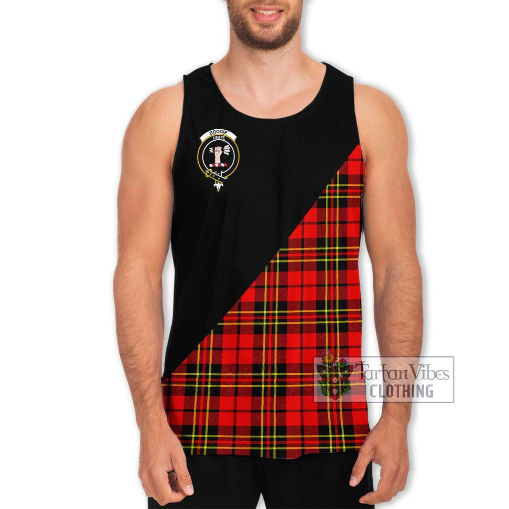 Brodie Modern Tartan Men's Tank Top with Family Crest and Military Logo Style Men - Tartanvibesclothing Shop