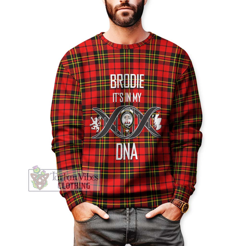 Brodie Modern Tartan Sweatshirt with Family Crest DNA In Me Style Unisex - Tartanvibesclothing Shop