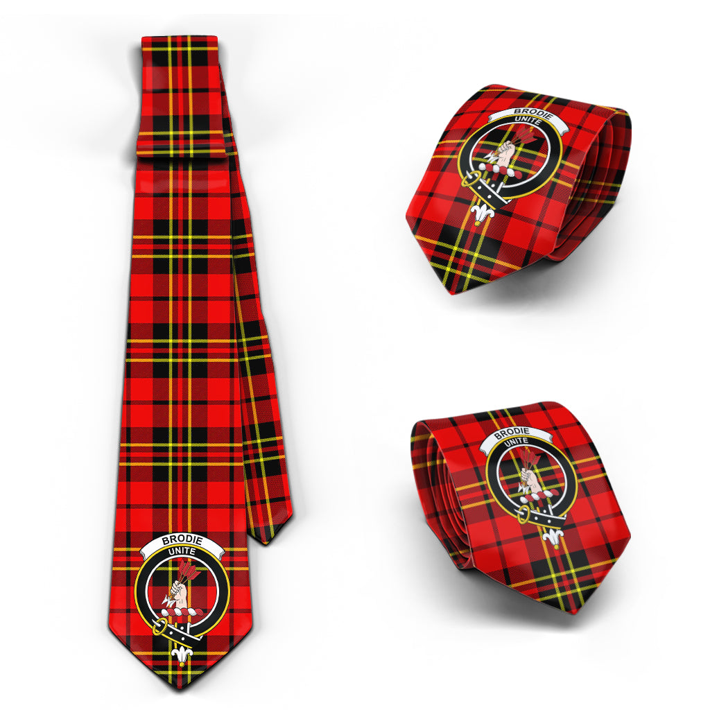 Brodie Modern Tartan Classic Necktie with Family Crest Necktie One Size - Tartan Vibes Clothing