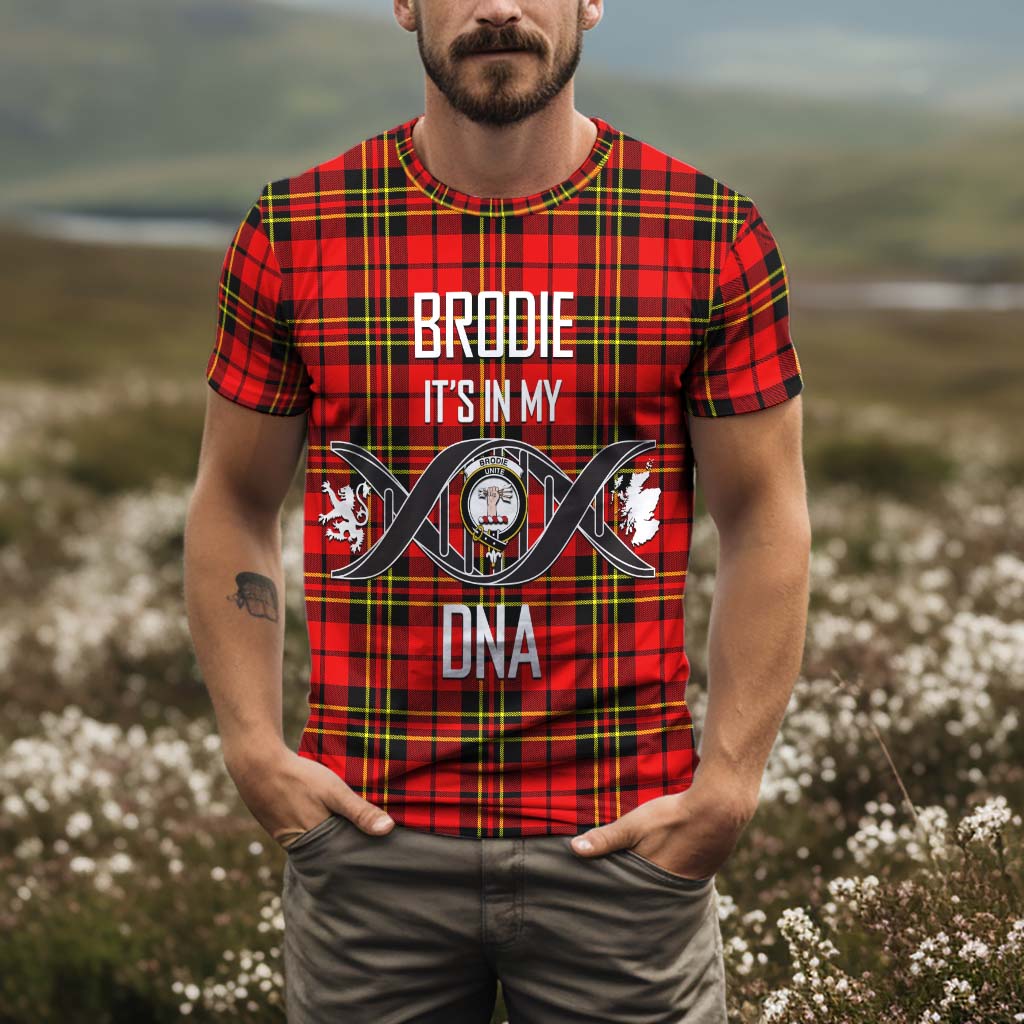 Tartan Vibes Clothing Brodie Modern Tartan T-Shirt with Family Crest DNA In Me Style