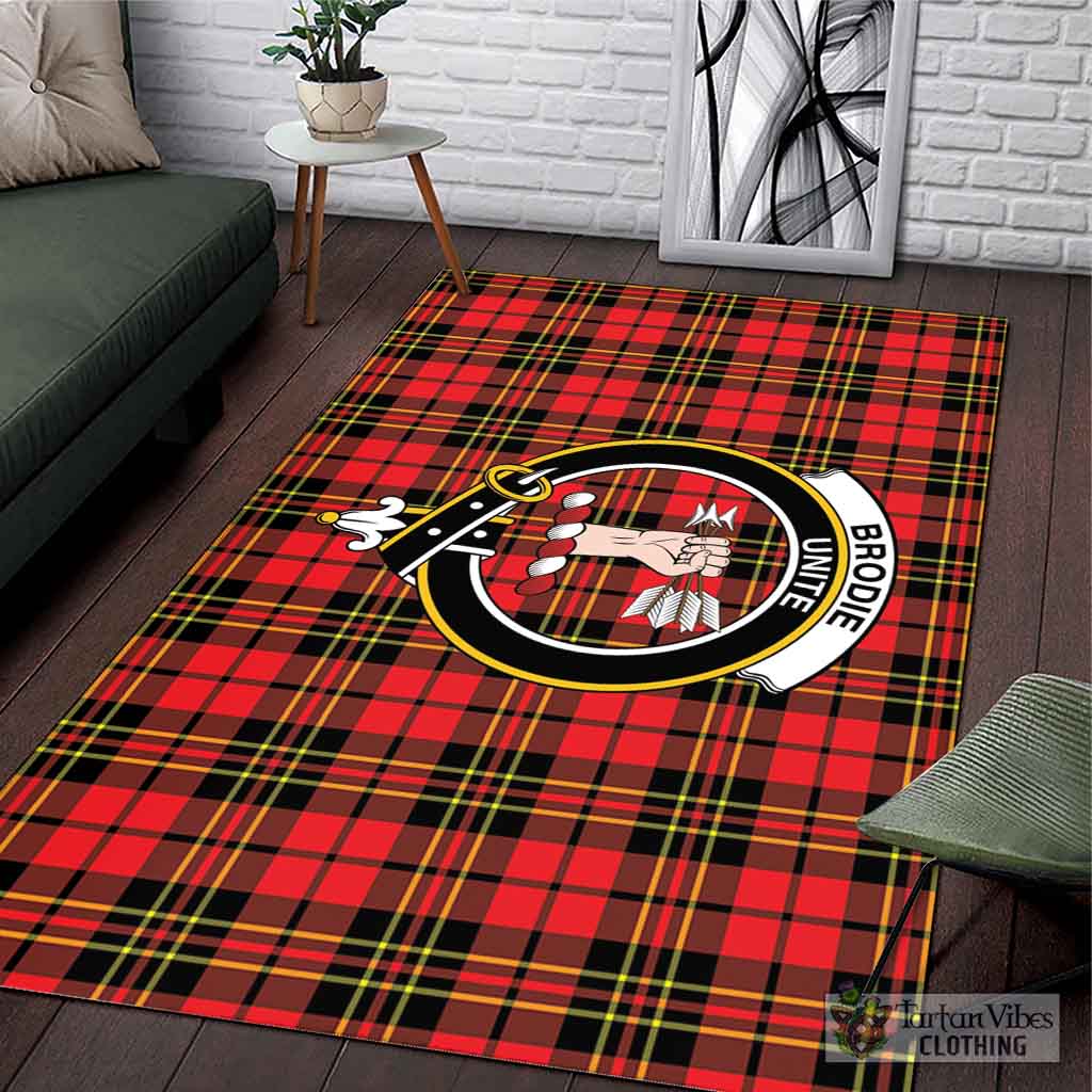 Tartan Vibes Clothing Brodie Modern Tartan Area Rug with Family Crest