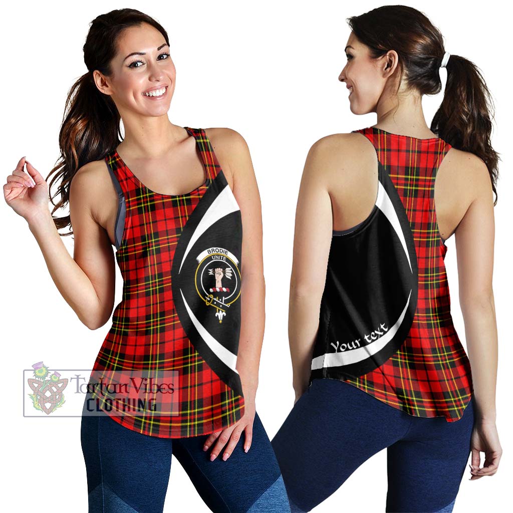 Tartan Vibes Clothing Brodie Modern Tartan Women's Racerback Tanks with Family Crest Circle Style