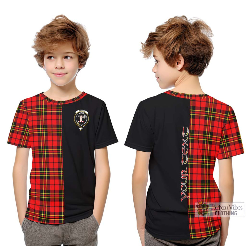 Brodie Modern Tartan Kid T-Shirt with Family Crest and Half Of Me Style Youth XL Size14 - Tartanvibesclothing Shop