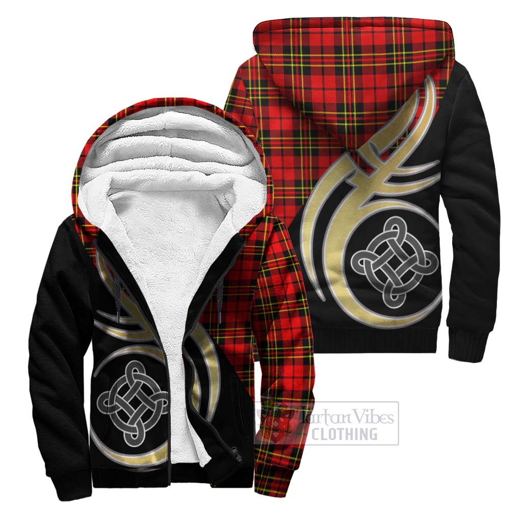 Brodie Modern Tartan Sherpa Hoodie with Family Crest and Celtic Symbol Style Unisex S - Tartan Vibes Clothing