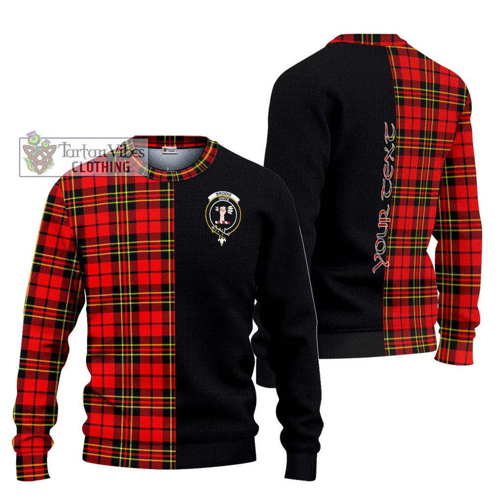 Brodie Modern Tartan Knitted Sweater with Family Crest and Half Of Me Style Unisex - Tartanvibesclothing Shop