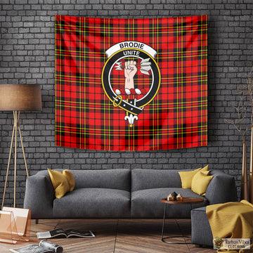 Brodie Modern Tartan Tapestry Wall Hanging and Home Decor for Room with Family Crest