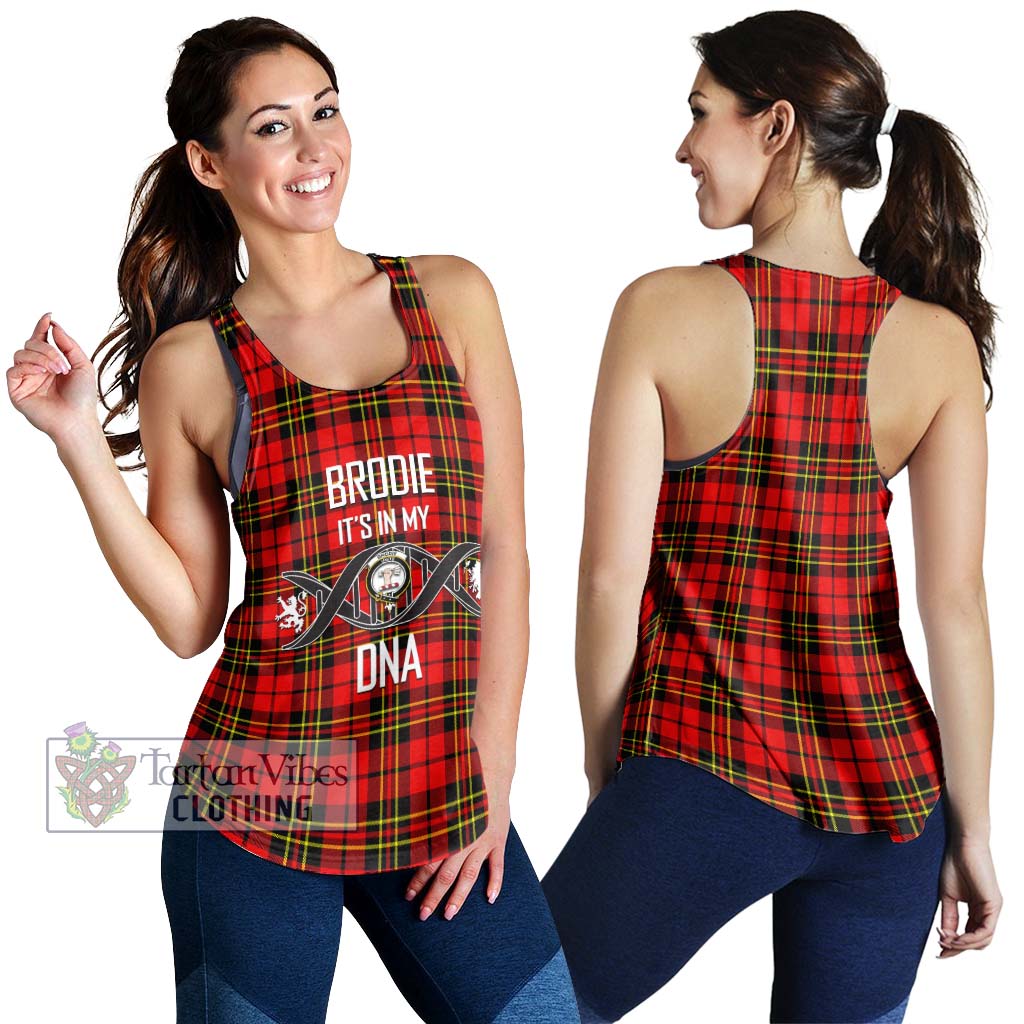 Tartan Vibes Clothing Brodie Modern Tartan Women's Racerback Tanks with Family Crest DNA In Me Style