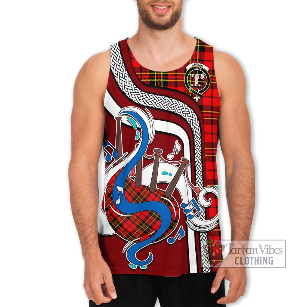 Brodie Modern Tartan Men's Tank Top with Epic Bagpipe Style Men - Tartanvibesclothing Shop