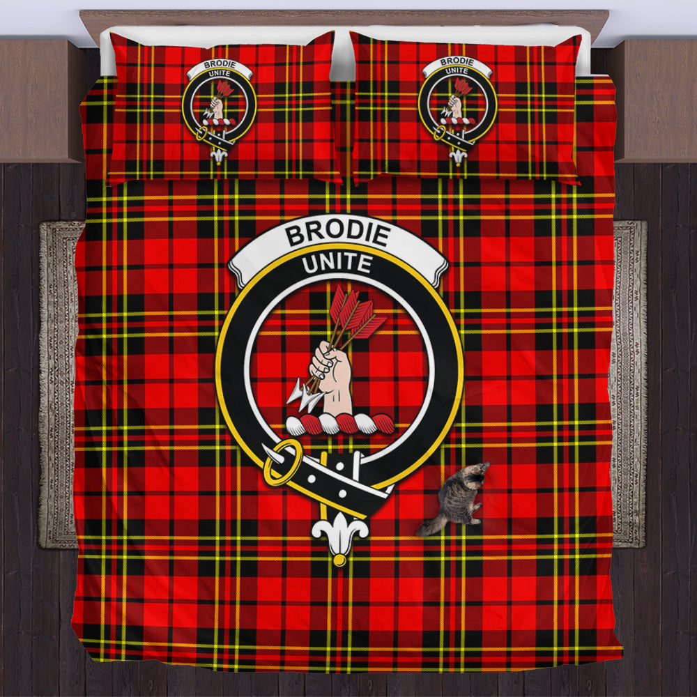 Brodie Modern Tartan Bedding Set with Family Crest US Bedding Set - Tartan Vibes Clothing