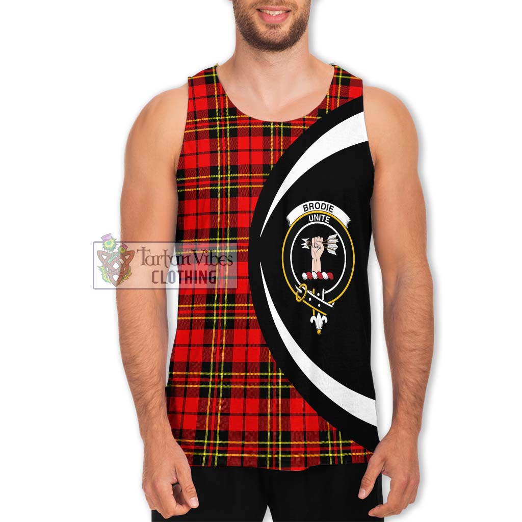 Tartan Vibes Clothing Brodie Modern Tartan Men's Tank Top with Family Crest Circle Style