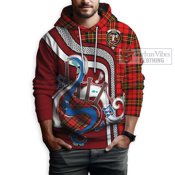 Brodie Modern Tartan Hoodie with Epic Bagpipe Style