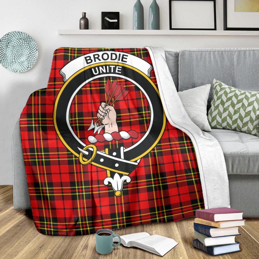 Brodie Modern Tartan Blanket with Family Crest X-Large 59 x 79 inches 150 x 200 cm - Tartan Vibes Clothing