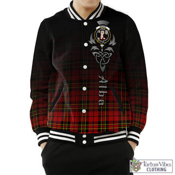 Brodie Modern Tartan Baseball Jacket Featuring Alba Gu Brath Family Crest Celtic Inspired