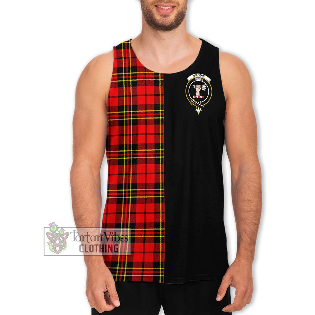 Brodie Modern Tartan Men's Tank Top with Family Crest and Half Of Me Style Men - Tartanvibesclothing Shop