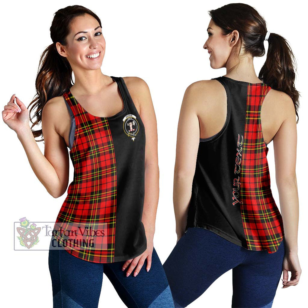 Brodie Modern Tartan Women's Racerback Tanks with Family Crest and Half Of Me Style 4XL - Tartanvibesclothing Shop