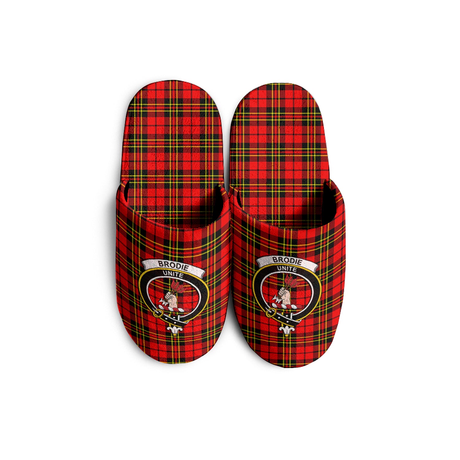 Brodie Modern Tartan Home Slippers with Family Crest - Tartanvibesclothing