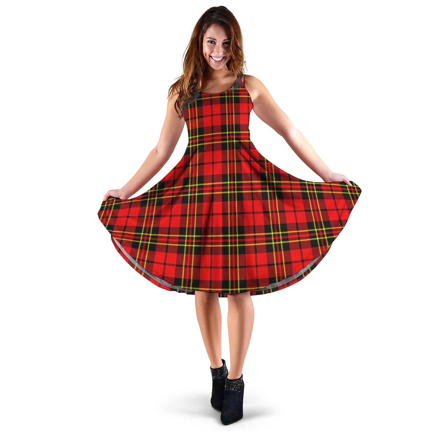 Brodie Modern Tartan Sleeveless Midi Womens Dress - Tartanvibesclothing